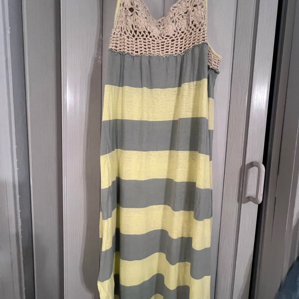 We The Free Beige Crochet dress